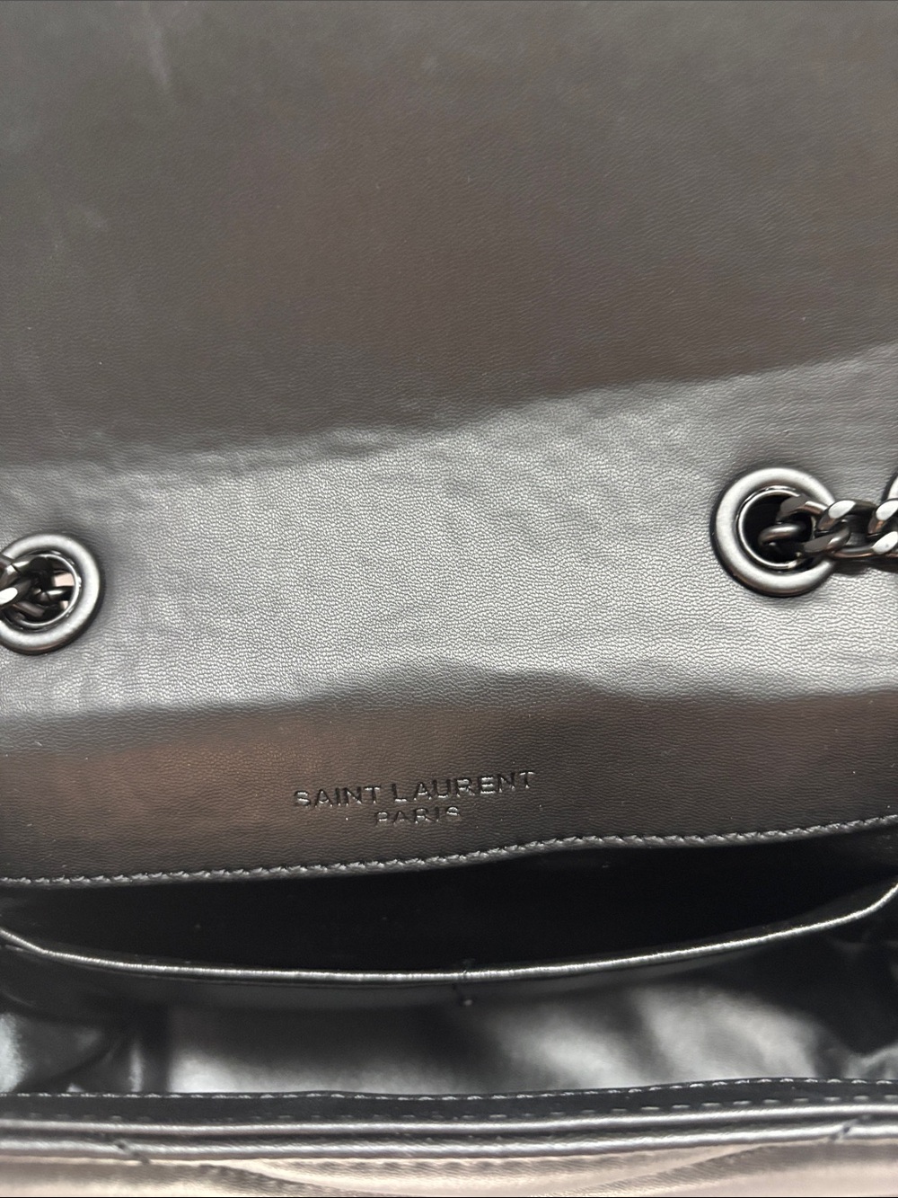 Saint Laurent Black Quilted Leather Shoulder Bag with Top Handle - Picture 7 of 9